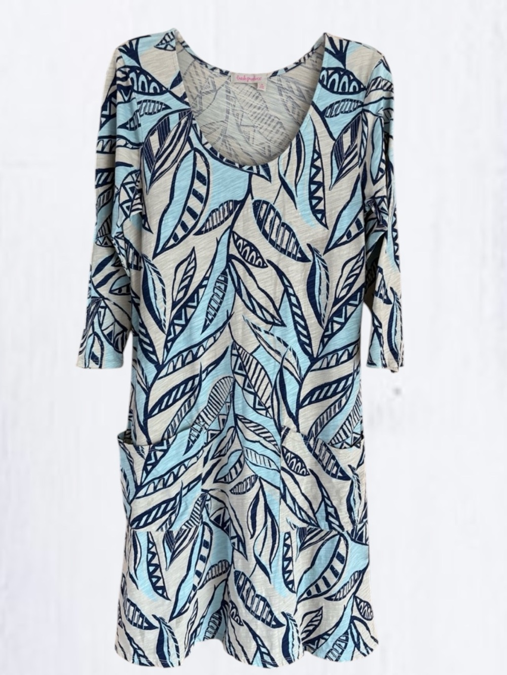 Fresh Produce Dalia Palm Leaf Shift Dress Size M
